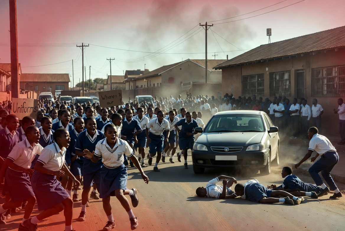WATCH: School Principal Allegedly Runs Over Learners Amid Uniform Dispute at Mmokeng Secondary School