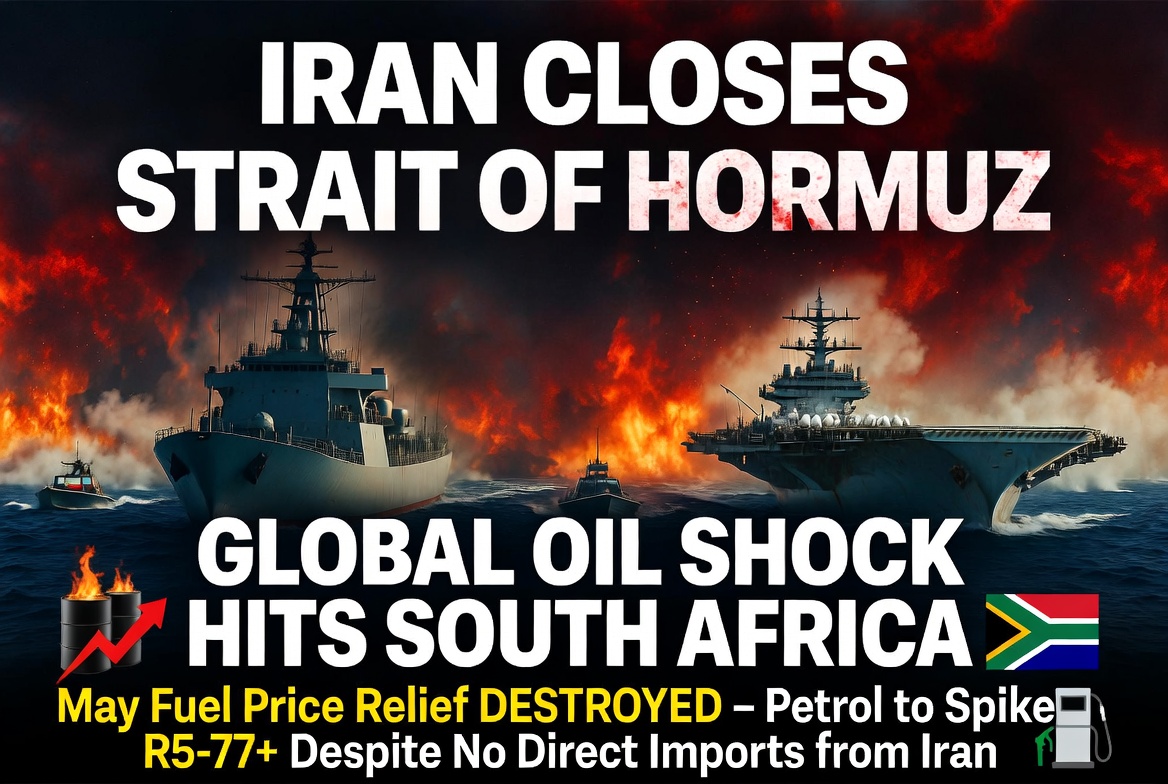 SHOCKING: Iran Closes Strait of Hormuz – Global Oil Shock Hits South Africa Hard Despite No Direct Imports from Iran, as Fuel Price Relief for May 2026 Faces Total Collapse