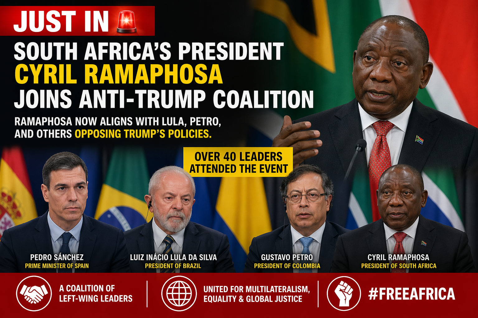 JUST IN: South Africa's Cyril Ramaphosa Aligns with Global Leaders in Anti-Trump Bloc Amid Rising U.S. Pressure