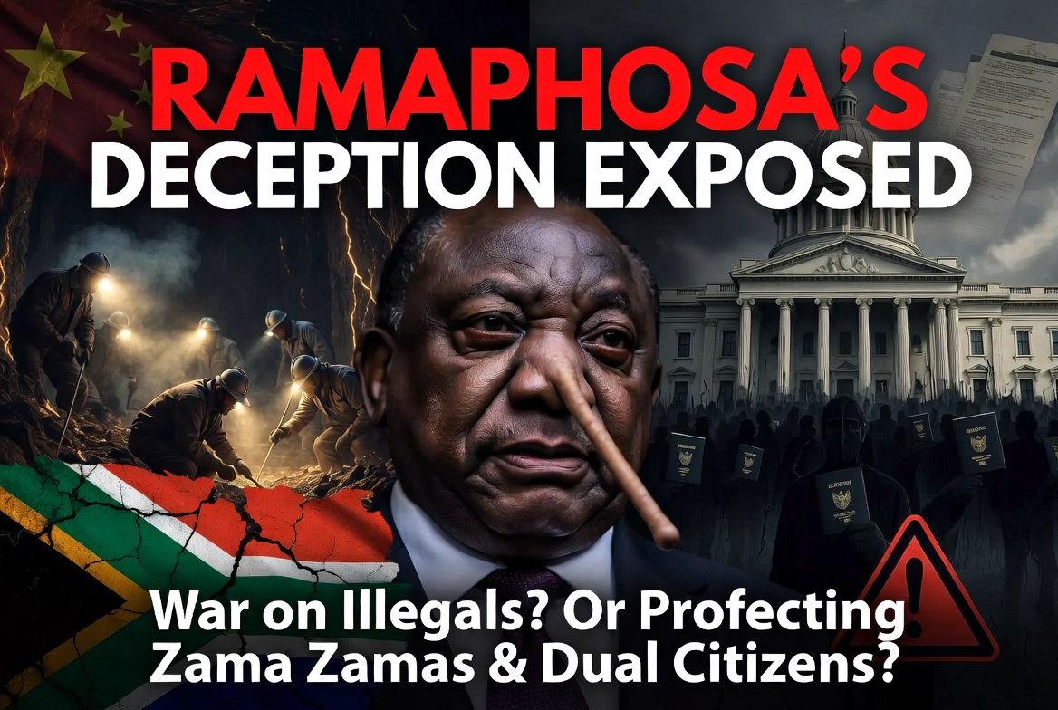 Ramaphosa’s Deception: Declaring War on Illegals While Allegedly Using Zama Zamas to Service Chinese Debt – And Home Affairs Shields Dual Citizens in Parliament